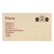 Tarjeta de visita primitiva de los Birdhouses
