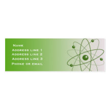 Tarjeta de visita verde del átomo