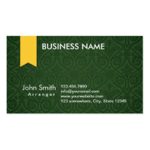 Tarjeta de visita verde del coordinador financiero