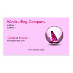 Tarjeta de visita Windsurfing rosada del diseño