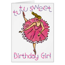 Tarjeta del chica del cumpleaños de la bailarina