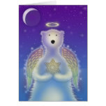 Tarjeta del día de fiesta del ángel del oso polar