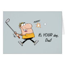 Tarjeta del día de padre del golf del dibujo anima