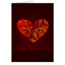 Tarjeta del día de San Valentín del corazón que br