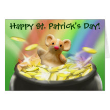 Tarjeta del día de St Patrick lindo del ratón