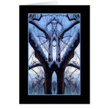 Tarjeta del diseño del árbol del azul de cielo