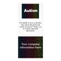 tarjeta del estante de la conciencia del autismo,  diseño de tarjeta publicitaria