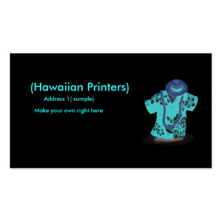 Tarjeta del perfil de la camisa hawaiana tarjetas de negocios