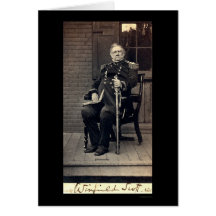 Tarjeta firmada de general Winfield Scott 1858