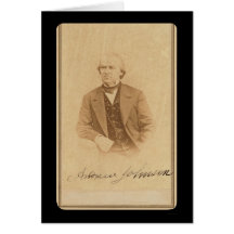 Tarjeta firmada de presidente futuro Johnson 1860