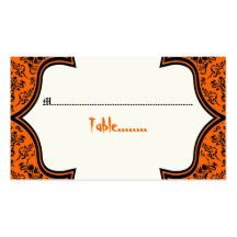 Tarjeta negra anaranjada del lugar de Halloween de Tarjeta Personal