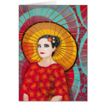 Tarjeta oriental de la mujer