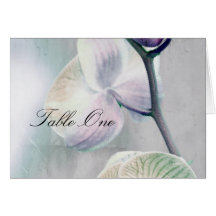 Tarjeta pintada de la tabla del boda de la orquíde