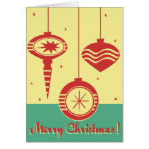 Tarjeta retra de los ornamentos de las Felices Nav