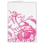 Tarjeta rosada de la flor (espacio en blanco)