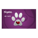 tarjetas de visita animales púrpuras