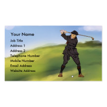 Tarjetas de visita del golf del golfista del perío