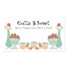 Tarjetas de visitas dulces deliciosas del chef de 