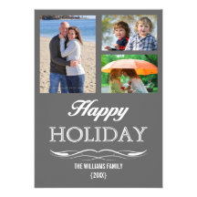 Tarjetas felices personalizadas modernas de la fot comunicados personalizados
