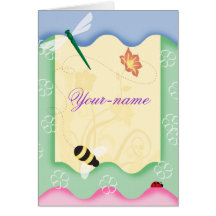 Tarjetas personalizadas abeja de la flor