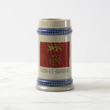 Tarn-et-Garonne waving flag with name Mugs