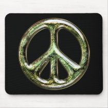 Tarnished Peace Sign mousepads by Curious_Dreams Tarnished Peace Sign mousepads