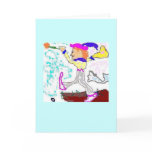 Tarot Fool Greeting (aqua background) cards