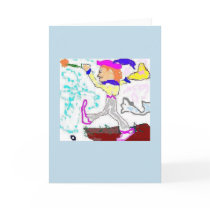 Tarot Fool Greeting (periwinkle background) cards by JudithLaura Tarot Fool Greeting (periwinkle background) cards