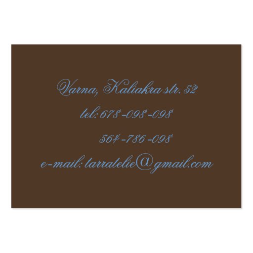 Tarra style business card template (back side)