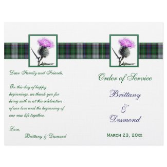 Tartan and Thistle Order of Service Linen Cover