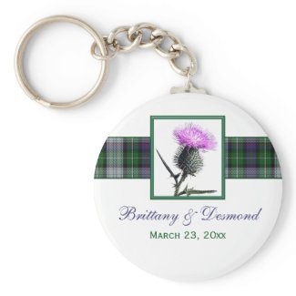 Tartan and Thistle Wedding Favor Keychain
