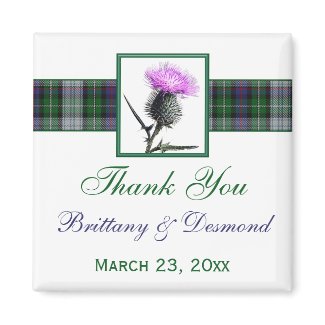 Tartan and Thistle Wedding Favor Magnet