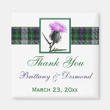 Tartan and Thistle Wedding Favor Magnet
