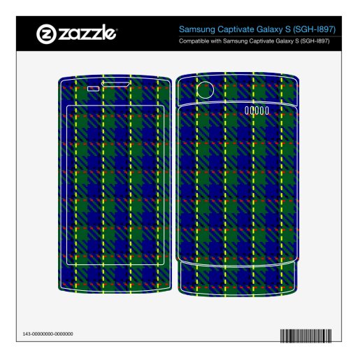Tartán azul de las colinas samsung captivate skins