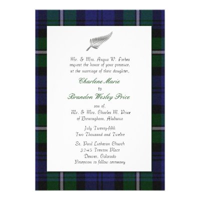 Tartan Plaid Wedding Invitation