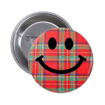 Tartan Scottish Smiley Pin