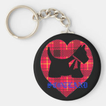 Tartan Westie Scotland Key Chain