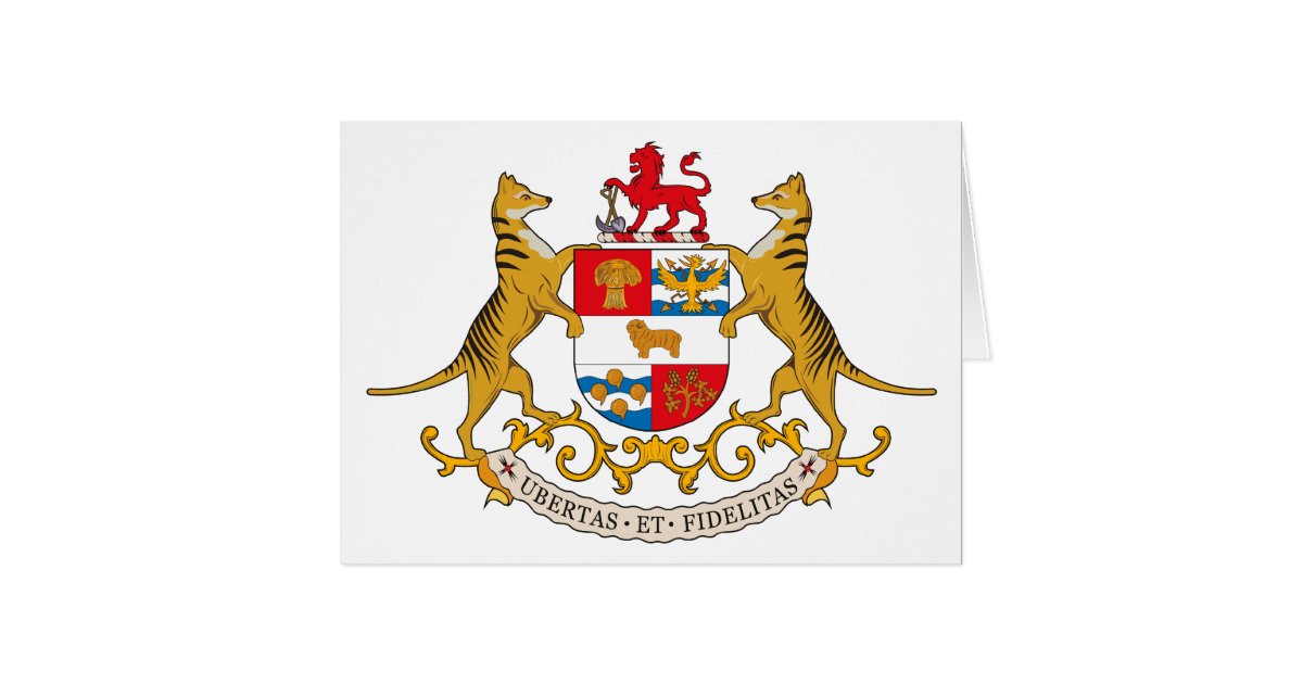 Tasmania Coat of Arms Greeting Card Zazzle Tasmania Coat of Arms Greeting Card Zazzle