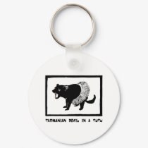 Tasmanian Devil in a Tutu keychains