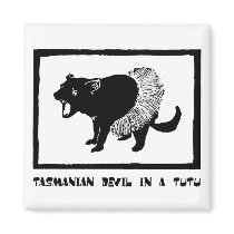 Tasmanian Devil in a Tutu magnets