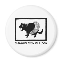 Tasmanian Devil in a Tutu magnets