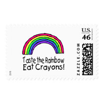 Taste The Rainbow Eat Crayons postage by BacheloretteGirl Taste The Rainbow Eat Crayons postage