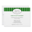 Tasteful green stripe graduation class invitation invitation