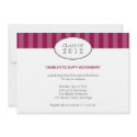 Tasteful maroon stripe graduation class invitation invitation