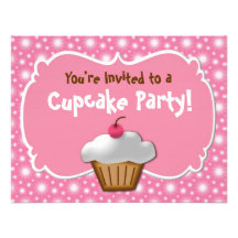 Tastey Frosted Cupcake Custom Invitations