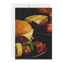 Tasty Burgers and kebabs for food lovers Invitations