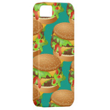 Tasty Double Cheeseburger Wallpaper Illustration iPhone 5 Covers