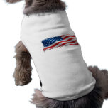 Tattered American Flag Dog T-Shirt