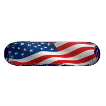 Tattered American Flag Skateboard