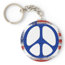 Tattered Peace Flag Keychains